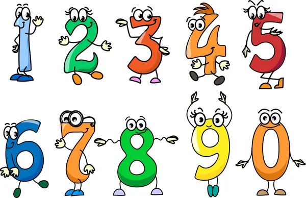 Cartoon numbers — Stock Vector