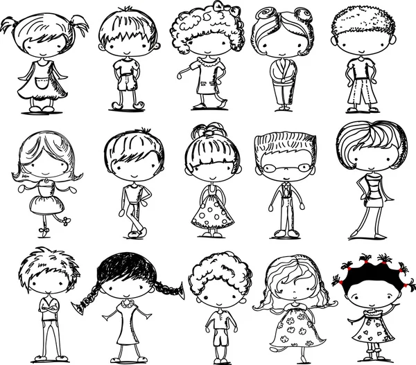 Cartoon drawings of children — Stock Vector