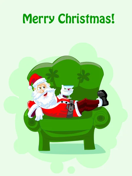 Santa Claus wishes all a Merry Christmas — Stock Vector