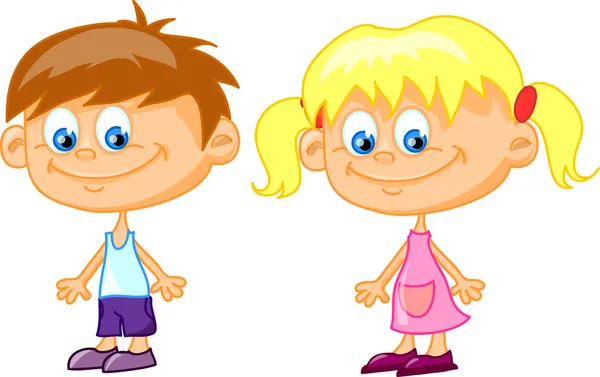 Verzameling van cute cartoon kinderen — Stockvector