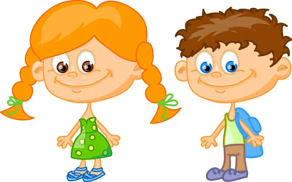 Set of cartoon cute children — Stock Vector