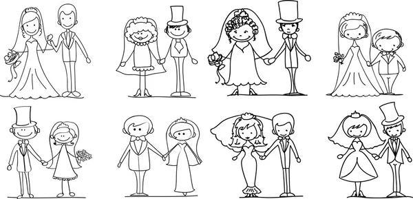 Set wedding pictures — Stock Vector