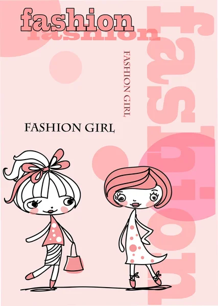 Zakupy modnej dziewczyny — Wektor stockowy