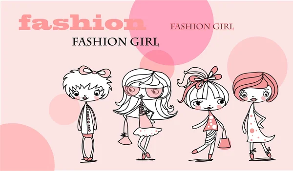 Chicas de moda — Vector de stock