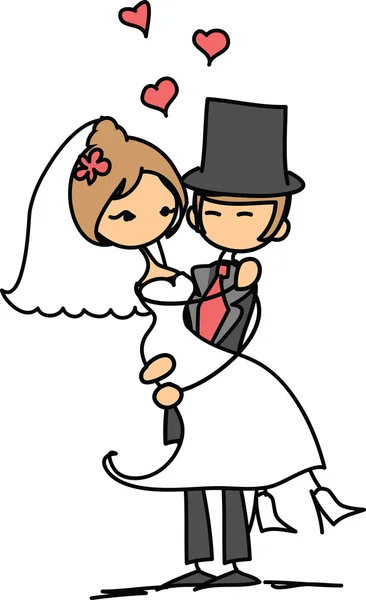 Boda de novia y novio — Vector de stock