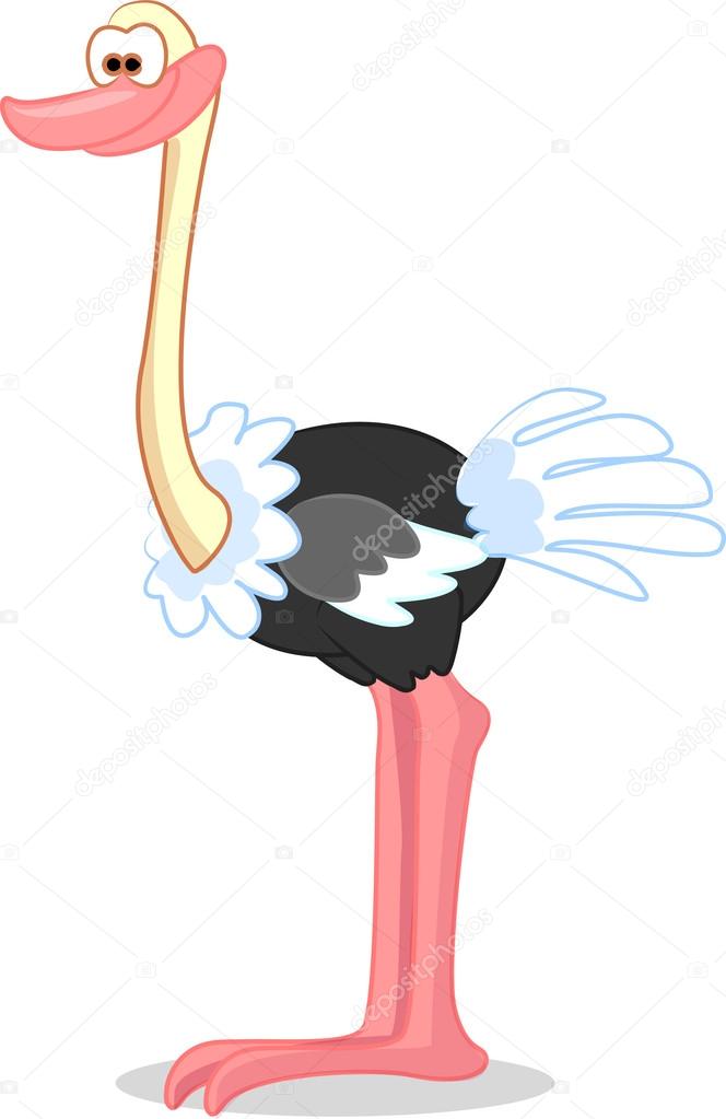 Cartoon ostrich