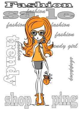 karikatür moda kız