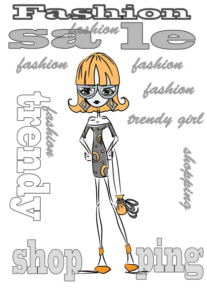Kreskówka modne dziewczyny — Wektor stockowy
