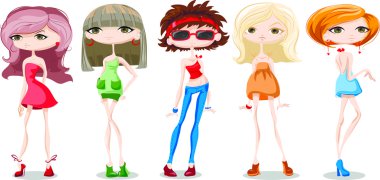 dizi karikatür moda kızlar