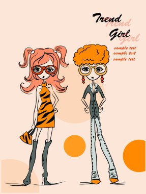 karikatür moda kızlar