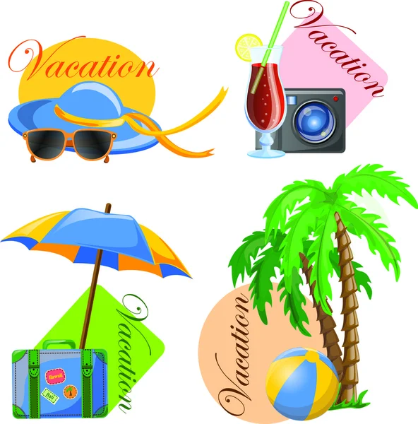 Vacation and travel icon set — Stock Vector