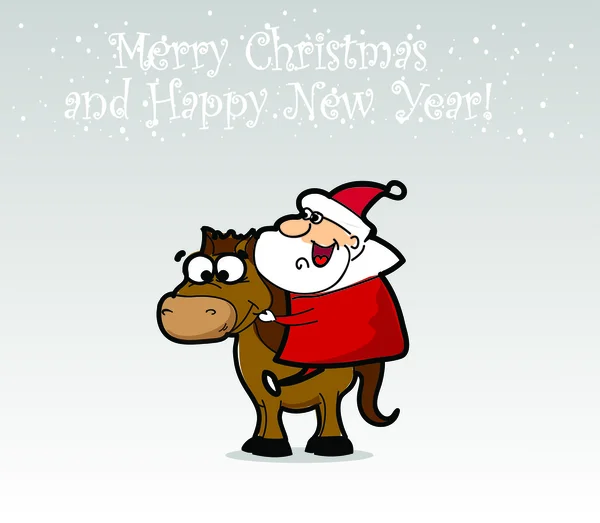 Santa Claus with horse — Stock Vector