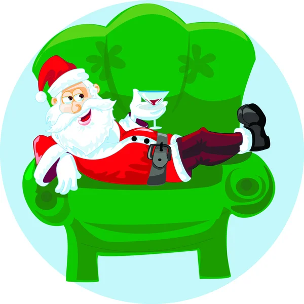 Santa Claus desea a todos una Feliz Navidad — Vector de stock