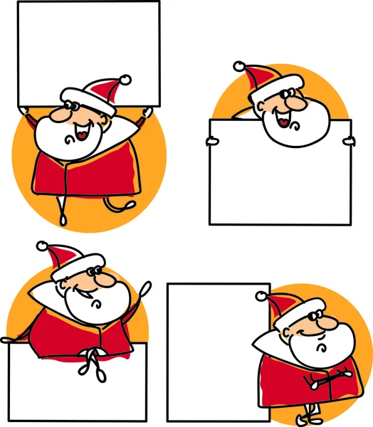 Set of cartoon santa claus — Stock Vector