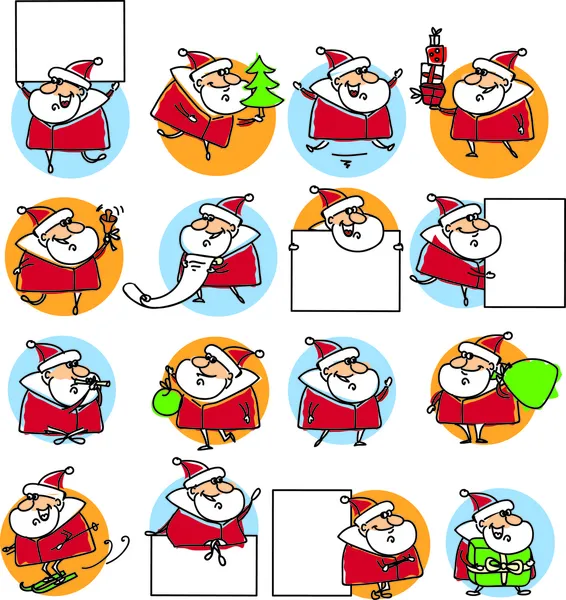 套卡通圣诞老人 — 图库矢量图片
