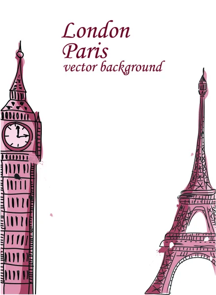 Viajar, París, Inglaterra — Vector de stock