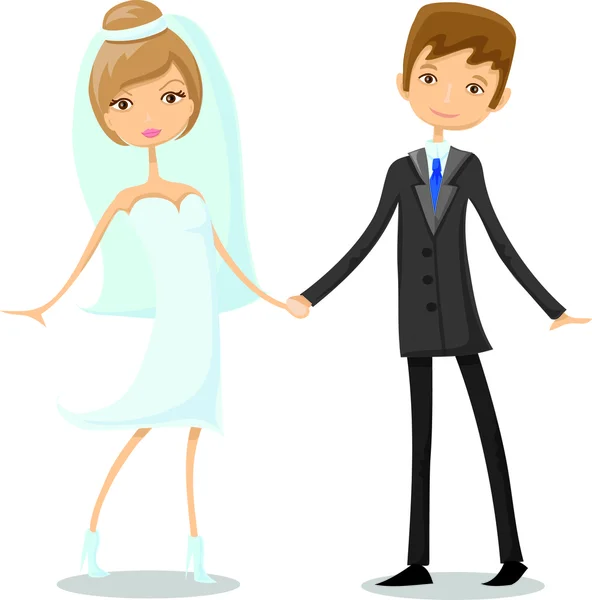 Cartoon wedding picture — Stock Vector