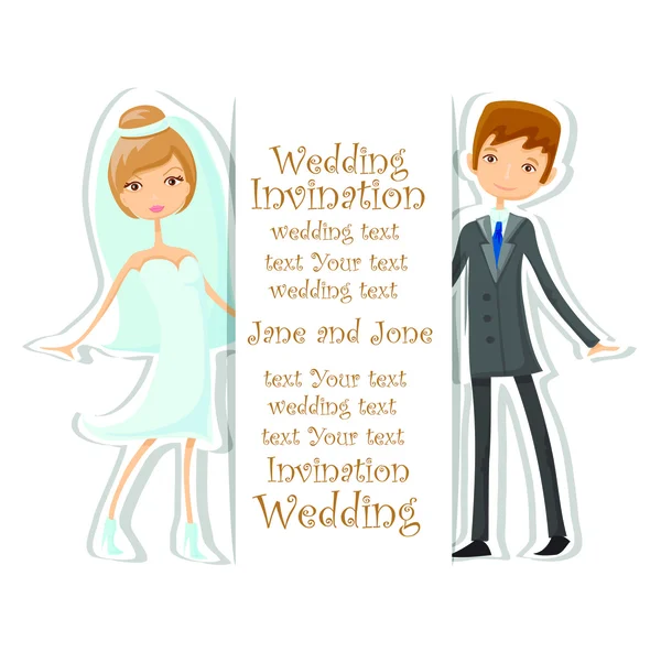 Tecknad bröllopsbild — Stock vektor