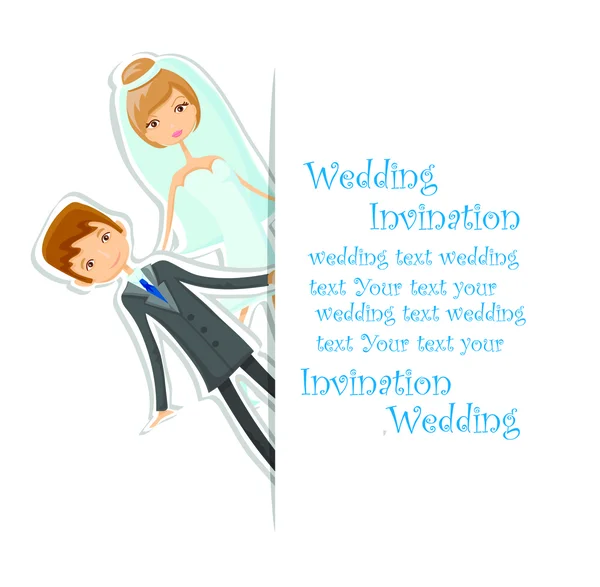 Cartoon wedding picture — Stock Vector