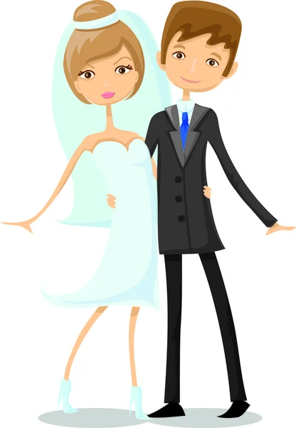 Imagen de boda de dibujos animados — Vector de stock