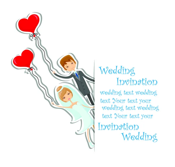 Rajzfilm esküvői kép — Stock Vector