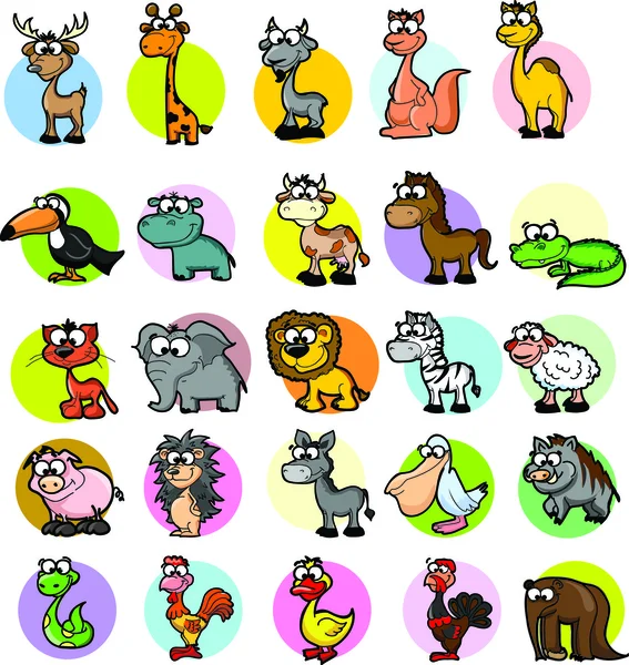 Animales de dibujos animados — Vector de stock