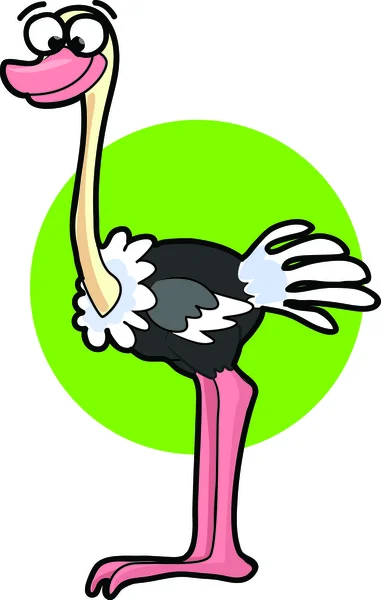 Caricatura garabato avestruz — Vector de stock