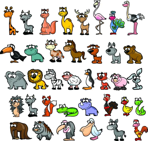 Animales de dibujos animados — Vector de stock