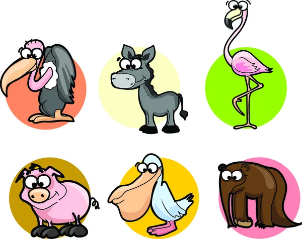 Cute cartoon animals — Stock Vector