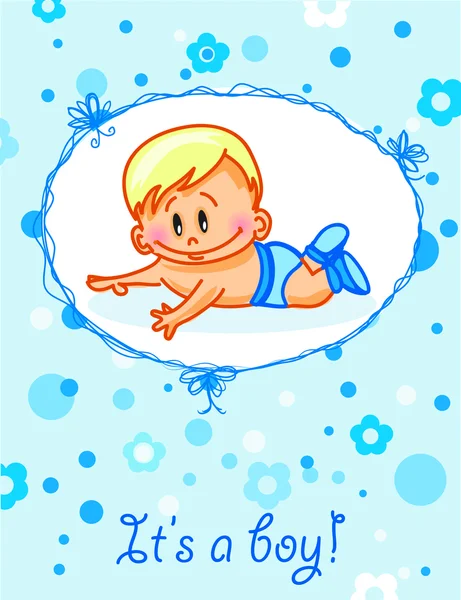 Card with baby boy — Stock Vector