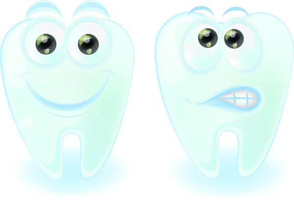 Cartoon teeth with emotions — Stock Vector