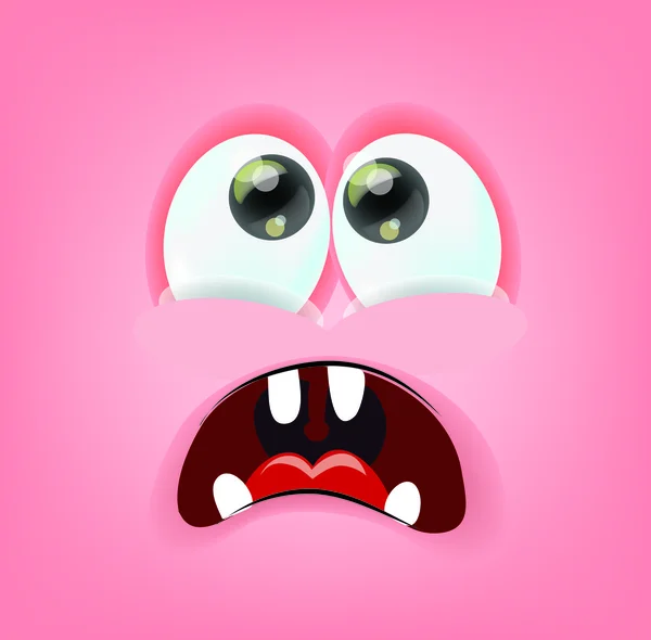 Cartoon face with emotion — Stock Vector