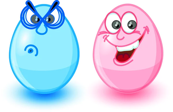 Cartoon easter eggs, happy easter — Stock Vector