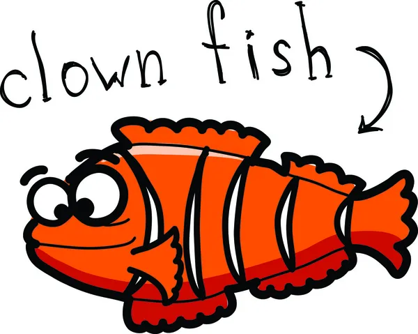 Cartoon clown fish — Stock Vector