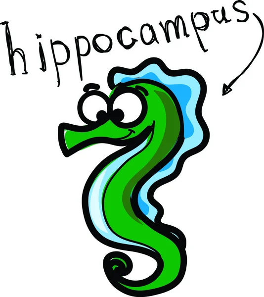Dessin animé vecteur hippocampe — Image vectorielle