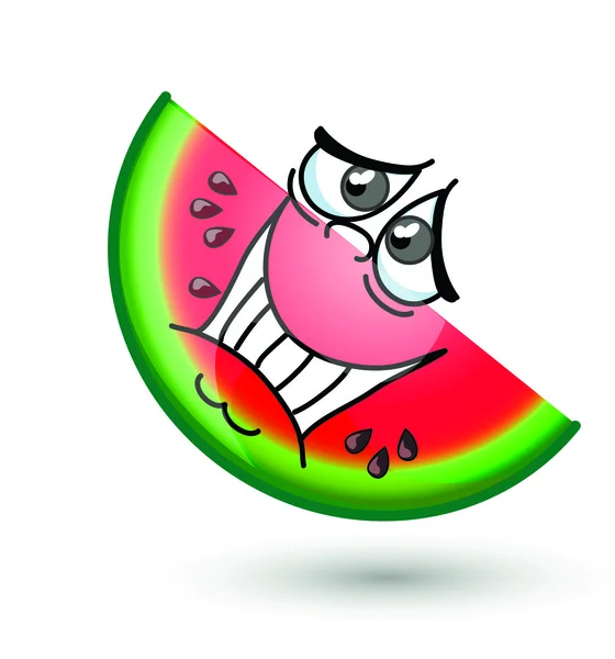 Cartoon funny watermelon — Stock Vector