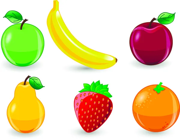 Frutas de dibujos animados — Vector de stock