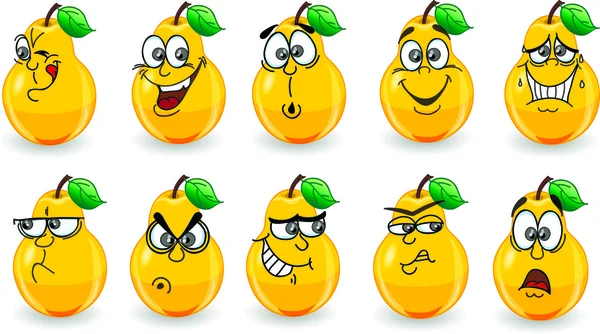 Πορτοκάλια κινουμένων σχεδίων με συναισθήματα — 图库矢量图片