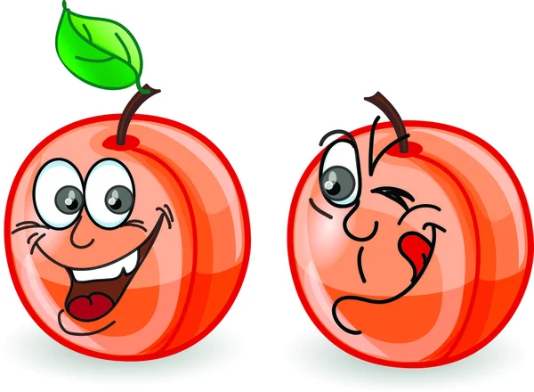 Cartoon peaches with emotions — Stock Vector