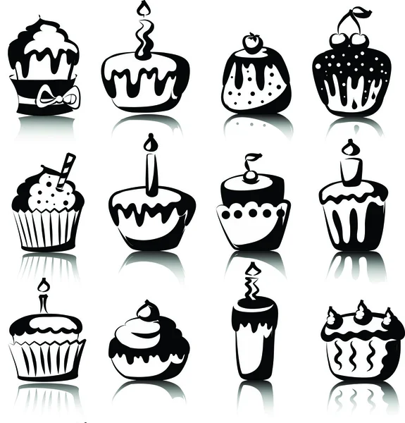 Ensemble de cupcakes — Image vectorielle