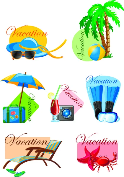 Vacation and travel icon set — Stock Vector