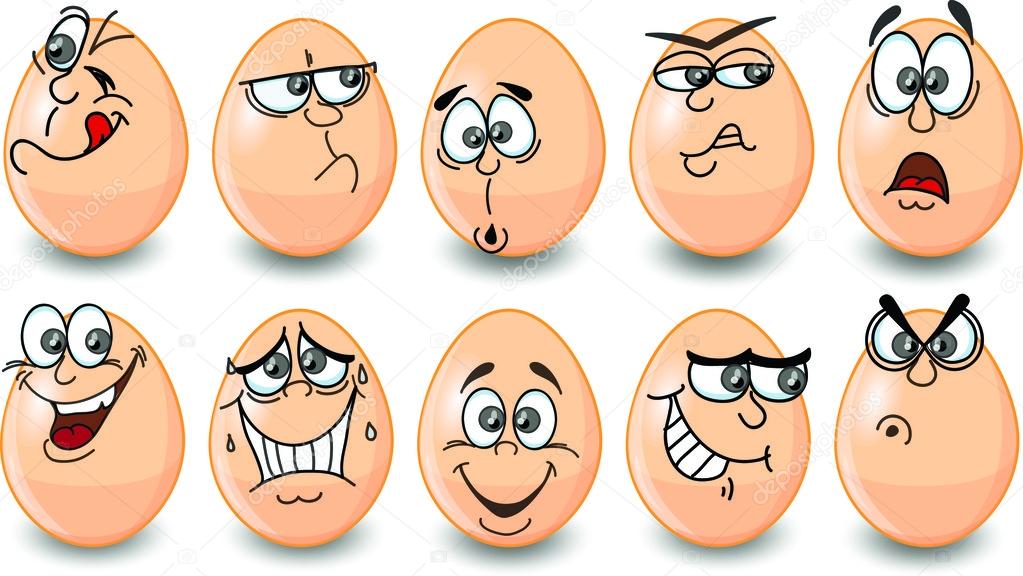 Cartoon easter eggs, happy easter