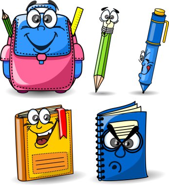 okul çantası, kalem, kitap, defter, kalem