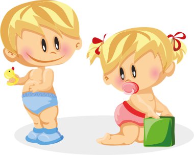 erkek bebek ve bebek kız