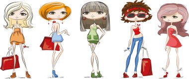 dizi karikatür moda kızlar