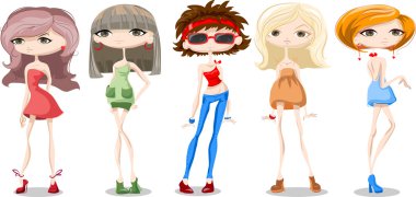 dizi karikatür moda kızlar