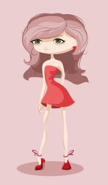 karikatür moda kız