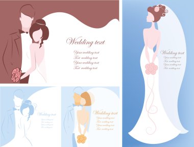 Gelin ve damadın silueti, arka plan