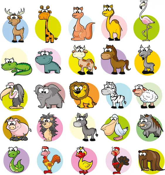 Animales de dibujos animados lindo — Vector de stock