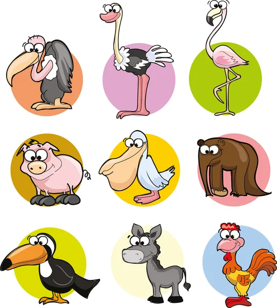 Cute cartoon animals — Stock Vector